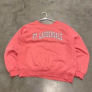 Vintage y2k 90s spellout pink Ft. Lauderdale Florida destination crewneck